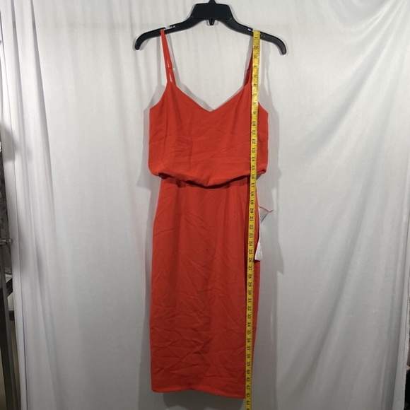 NWT Dress the Population [ XXS ] Alondra Blouson Sheath Dress Poppy‎ Orange - Picture 5 of 14